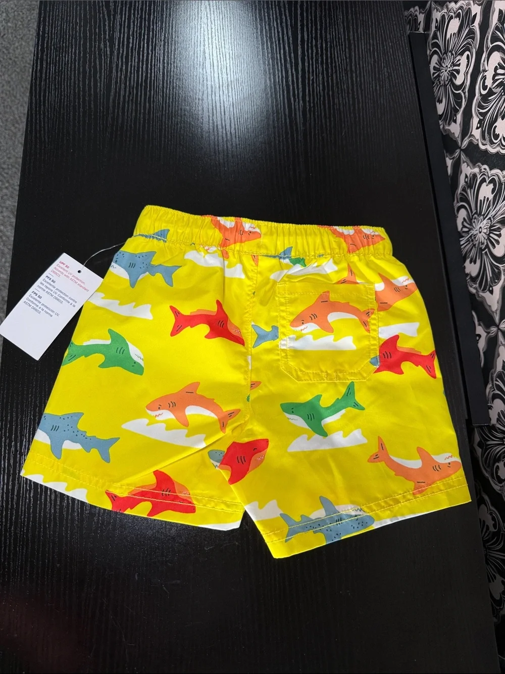 Old Navy Yellow Shark Print Swim Shorts